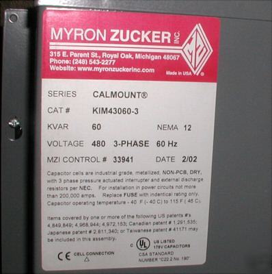 Myron zucker 60KVAR calmount capacitor # KIM43060-3