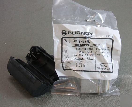 New burndy tool die crimps YH292C for copper only