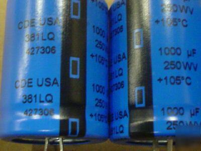 25 cde 250V 1000UF 105C mini snap in capacitors 