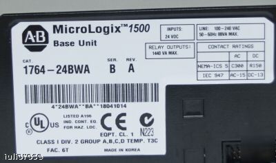 Allen-bradley micrologix 1500 processor 1764-24BWA