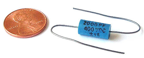 Axial film capacitors ~ .002UF 400V 1% (25)