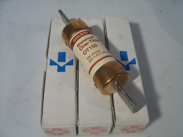 Gould shawmut OT150 150AMP 250V fuse lot of 3 