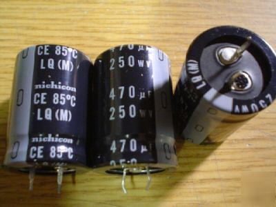 New 2PCS nichicon 250V 470UF mini snap in capacitors 