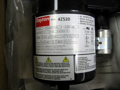 New 4Z520 dayton parallel shaft ac gearmotor in box