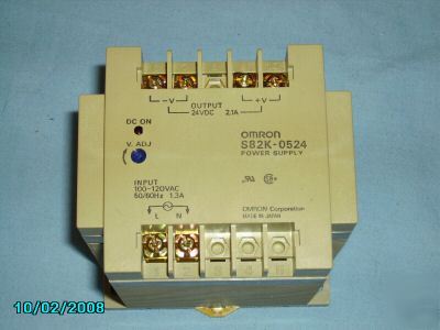 Omron S82K-0524 power supply 100-120VAC to 24VDC 2.1A