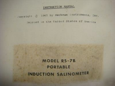Vintage beckman rs-78 salino-meter salinity indicator
