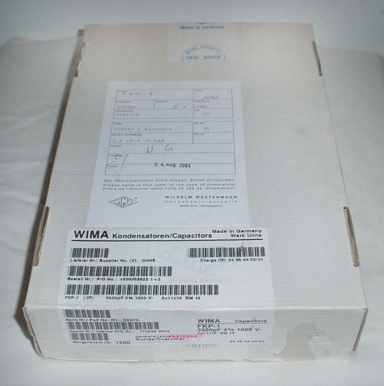 Wima 3300PF 1KV polypropylene film capacitors 1500 qty