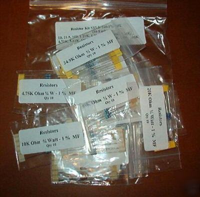 100 resistors kit C5 -10 values - labeled with bonus 