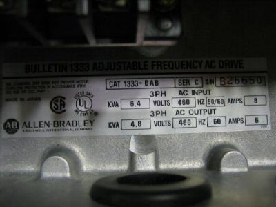 Ab allen bradley ac drive 1333-bab 1333BAB series c 3HP