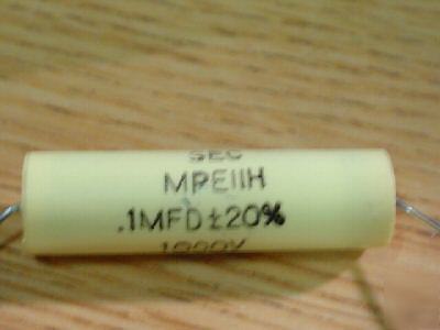 New 10PCS sec 1000V .1UF hi volt axial mylar capacitors 
