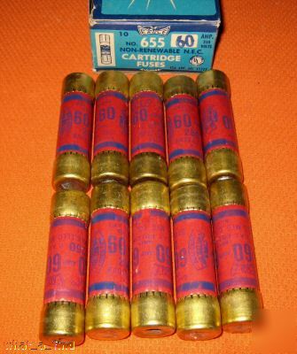 New lot 10 eagle no 655 60 a 250 v cartridge fuse 