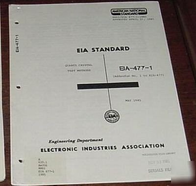 Ansi/eia quartz crystal test methods & cultured quartz