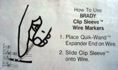 Clip sleeve wire markers brady scn-13-a .134-.181 300PC