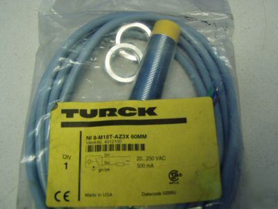 New turck inductive proximity switch m/n: NI8-M18T-AZ3X 