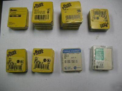 Lot of 90 bussman glass & ceramic fuses - nos