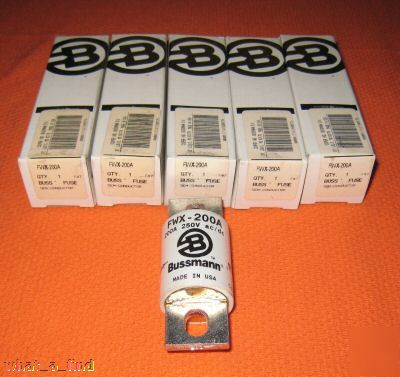 New lot of 5 buss semiconductor fuse fwx-200A fwx 200 