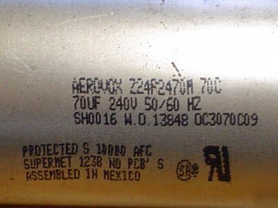 2 aerovox 240V 70UF a/c round motor run capacitors