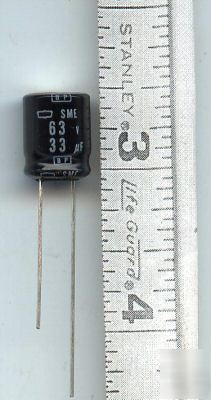 33UF / 63VOLT electrolytic CAPACITOR100LOT radialbipolr