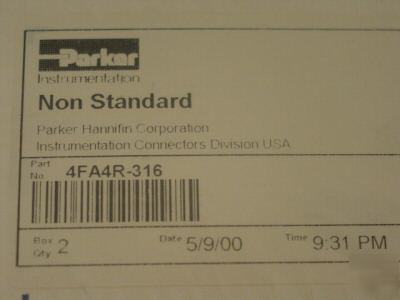 A-lok parker p/n 4FA4R-316 stainless adaptor 