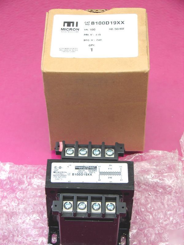 New micron control transformer pri. v : 415 sec v: 240