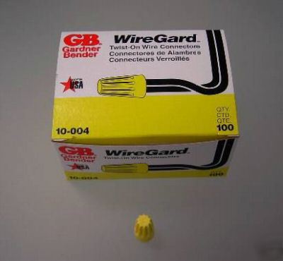 Nib gb 10-004 wire connector yellow box of 100 b 