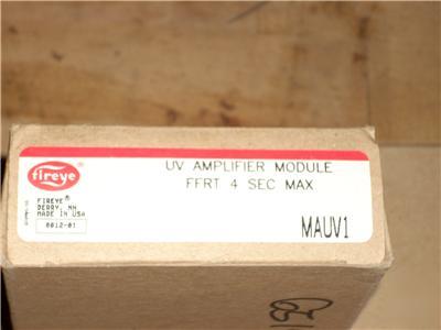 Lot of 2 fireye uv amplifier module 4 sec. max MAUV1