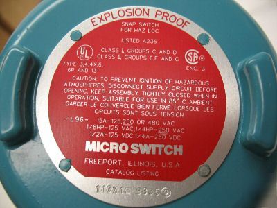 Microswitch honeywell 11CX12 exp proof switch, 2 spdt