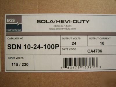 Sola hevi-duty power supply din mount SDN10--24-100P 