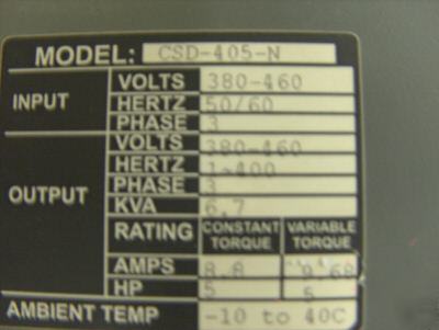 Motortronics csd-405-n ac inverter rebuilt