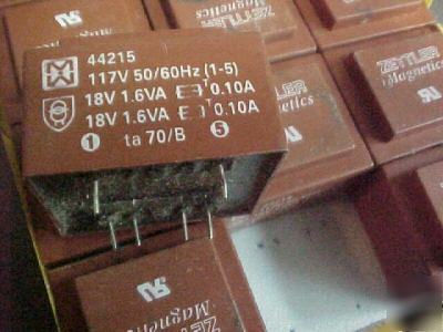 New (12) dual output transformer 117V â€“ sec (2) 18V 