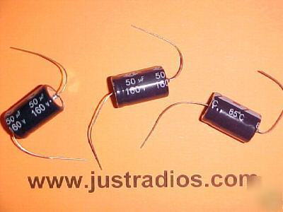 50UF at 160V axial electrolytic capacitors : qty=10