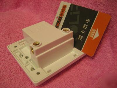 Card inserting on off power light switch wall plate 