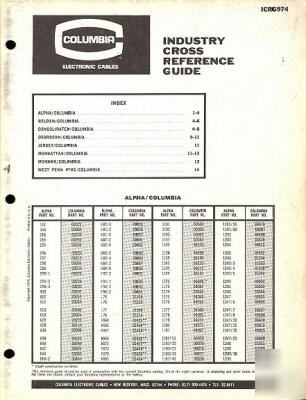Columbia electronic cable cross reference - 1974