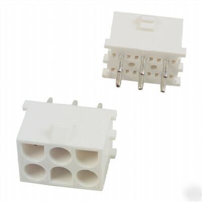 Amp 350431-1 header, vertical, 6POS, 50PC nos