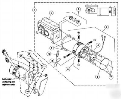 Dc motor and drive, invacare, 1109164, 18.2RPM, right