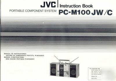 Jvc owner operator instruction manual pc-M100 jw/c