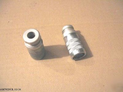 New 4 amphenol 165-34 mil-spec socket connector 