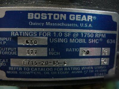 New boston gear 715 speed reducer gearbox 20:1 ratio