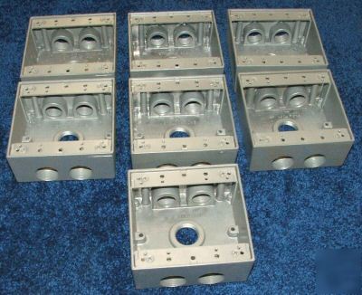 1 lot of 7 raco 2 gang lug type box