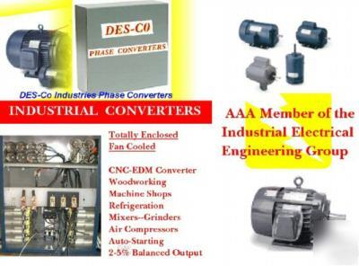 20 hp cnc rotary phase converter-- des-co industries