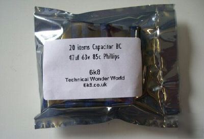 20 items 47UF 63V electrolytic capacitor