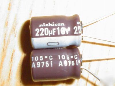 200PC 16V 220UF nichicon radial capacitors low esr 105C