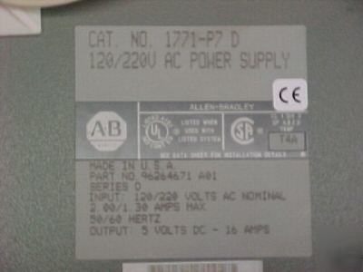 Allen-bradley 120/220V ac power supply (1771-P7D)