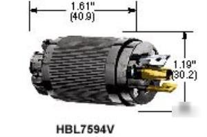 Hubbell HBL7594V twist-lock valise plug