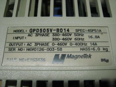 Magnetek gpd 505 vs drive 10 hp GPD505V-B014 GPD505