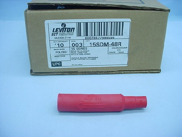 10 leviton red cam plug sleeves 15 series 15SDM-48R