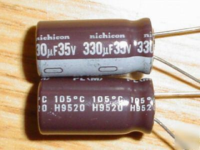 200 nichicon 35V 330UF radial capacitors low esr 105C