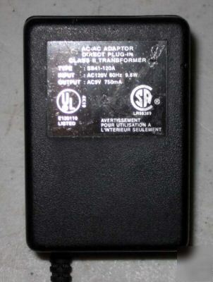 Class 2 transformer ac adapter SB41-120A 9V 9 volt 