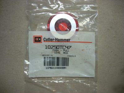 Cutler-hammer plastic push pull red lens p/n 10250TC47