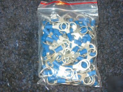 100 count blue ring terminals 16-14 gauge 3/8